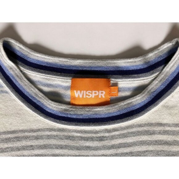 Wispr by Brodie Gradient Nautical Stripe Silkblend Sweater Blue White Size Large - Picture 5 of 6